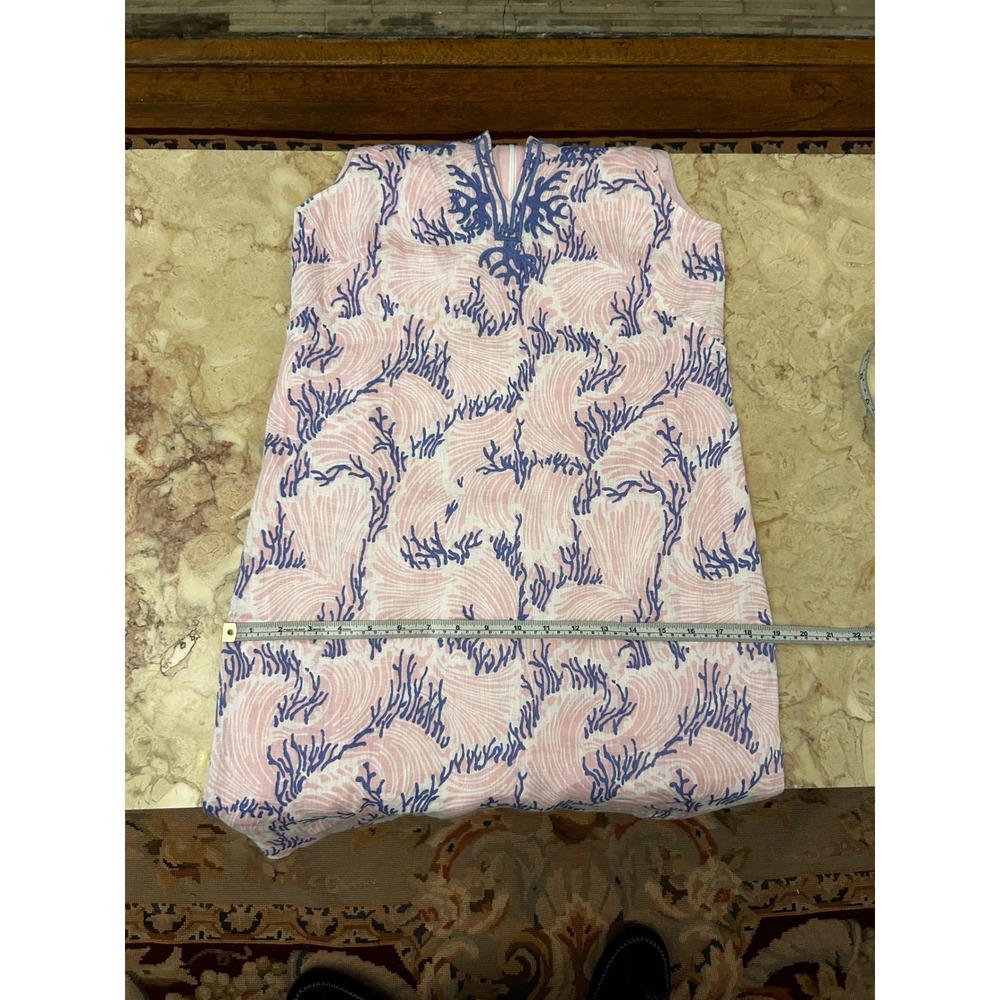 TALBOTS EMBROIDERED LINEN SHIFT DRESS WAVY CORAL Size PETITE 0P Pink NWT - Picture 10 of 13
